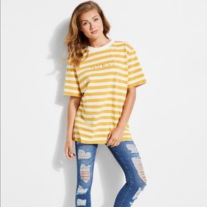Guess Yellow & White Stripe Shirt Women’s
